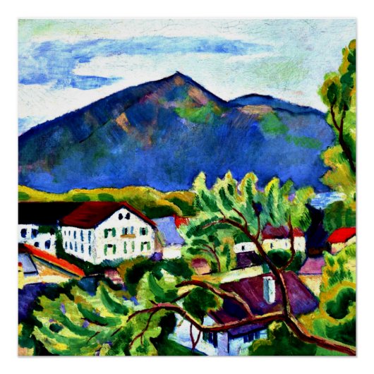 August Macke - Lente Landschap in Tegernsee Perfect Poster (Voorkant)