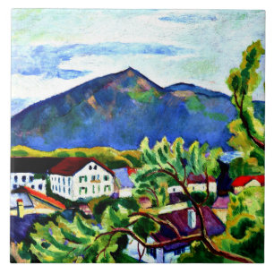 August Macke - Lente Landschap in Tegernsee Tegeltje