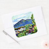 August Macke - Lente Landschap in Tegernsee Vierkante Sticker (Envelop)