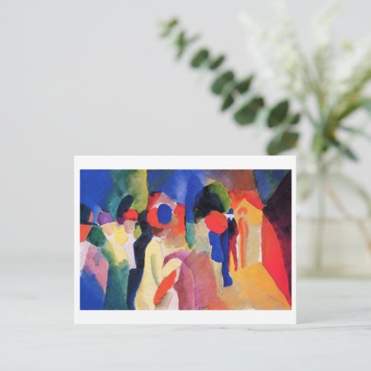 August Macke - met gele Waterverf van 1913 Briefkaart (Staand voorkant)