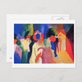 August Macke - met gele Waterverf van 1913 Briefkaart (Voorkant / Achterkant)