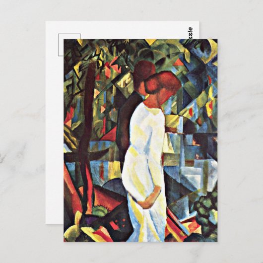 August Macke: Paar in het bos, Briefkaart (Voorkant / Achterkant)