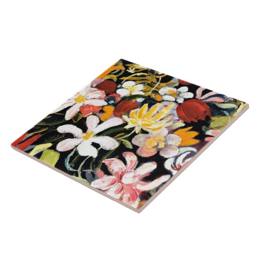 August Macke-schilderij, Bloementapijt Tegeltje (Zijkant)