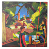 August Macke-schilderij, Kinderen bij de fontein Tegeltje (Voorkant)