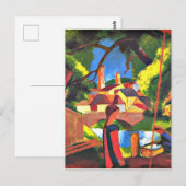 August Macke schilderij, Kinderen in de fontein Briefkaart (Voorkant / Achterkant)