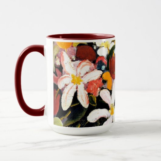 August Macke schilderij, tapijt van bloemen Mok (Links)