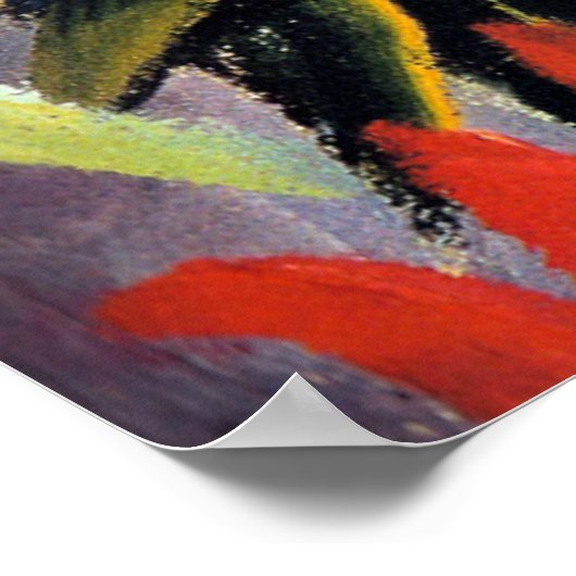 August Macke schilderij, tapijt van bloemen Poster (Hoek)