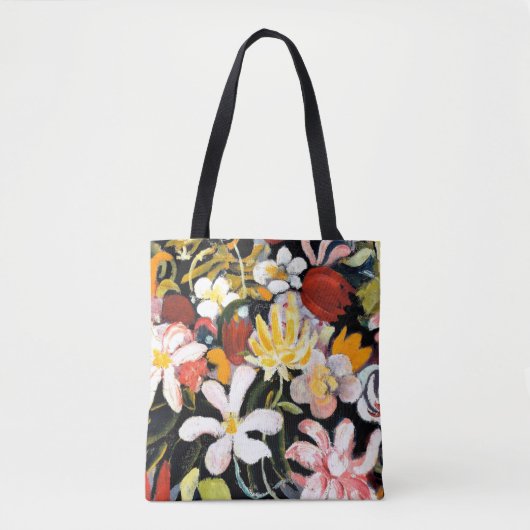 August Macke schilderij, tapijt van bloemen, Tote Bag (Voorkant)