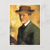 August Macke - Self Portret with Pet 1909 Oil Briefkaart (Voorkant)