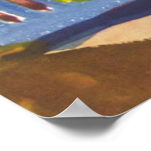 August Macke - Terrasse in St. Germain 1914 Poster (Hoek)