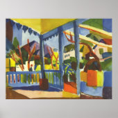 August Macke - Terrasse in St. Germain 1914 Poster (Voorkant)