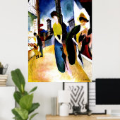 August Macke - Twee vrouwen voor een hoedenwinkel Poster (Thuiskantoor)