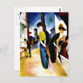 August Macke - Twee vrouwen voor een Pet Winkel Briefkaart (Voorkant / Achterkant)