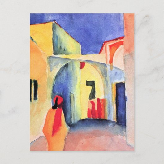 August Macke - Uitzicht in een Lane Briefkaart (Voorkant)