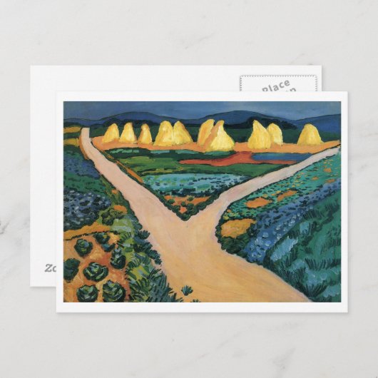 August Macke - Vegetable Fields 1911 Oil on Canvas Briefkaart (Voorkant / Achterkant)