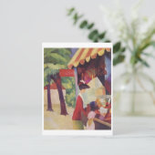 August Macke - Vor dem Hutladen 1913 Oil Briefkaart (Staand voorkant)