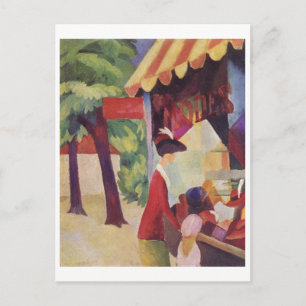 August Macke - Vor dem Hutladen 1913 Oil Briefkaart