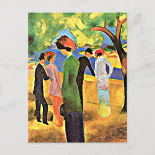 August Macke - Vrouw in een groene Kaart