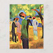 August Macke - Vrouw in een groene kaart (Voorkant)