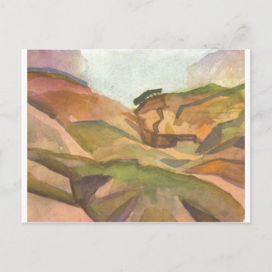 August Macke - Waterverf Schlucht 1914 Briefkaart (Voorkant)