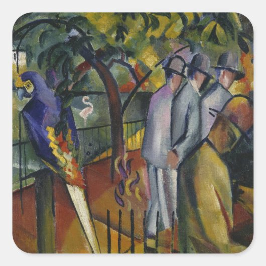August Macke | Zoological Garden I Vierkante Sticker (Voorkant)