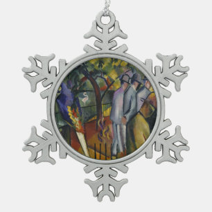 August Macke   Zoologische tuin I Tin Sneeuwvlok Ornament