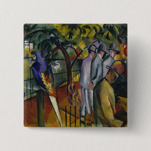 August Macke | Zoologische tuin I Vierkante Button 5,1 Cm (Voorkant)