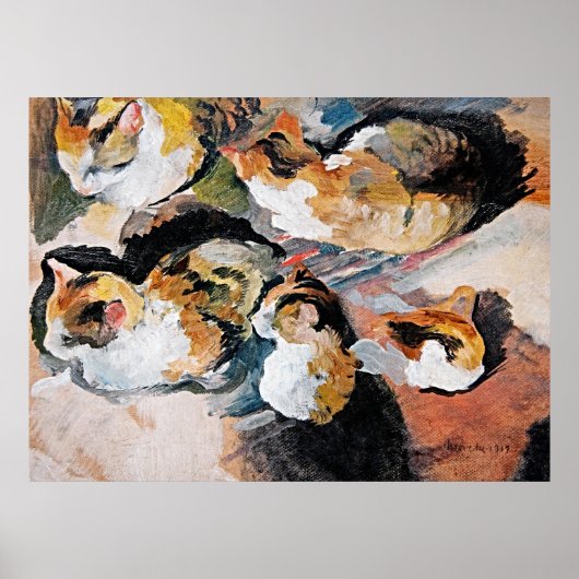 August Macke's Cat - Retro Elegantie voor je muur Poster (Voorkant)