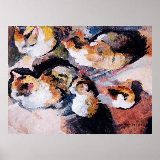 August Macke's Katzenstudien Studie van een kat 19 Poster (Voorkant)