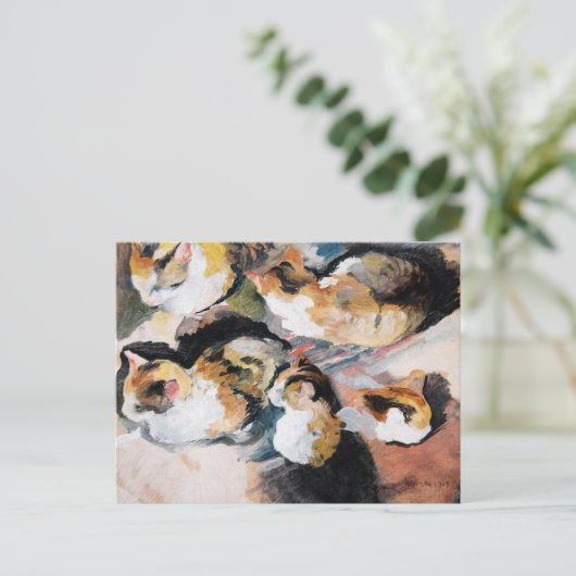 August Macke's Katzenstudien (Studie van een kat) Briefkaart (Staand voorkant)