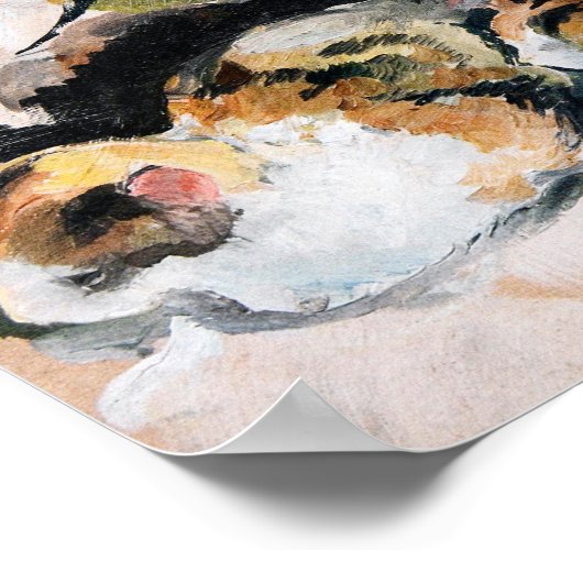 August Macke's Katzenstudien (Studie van een kat)  Poster (Hoek)