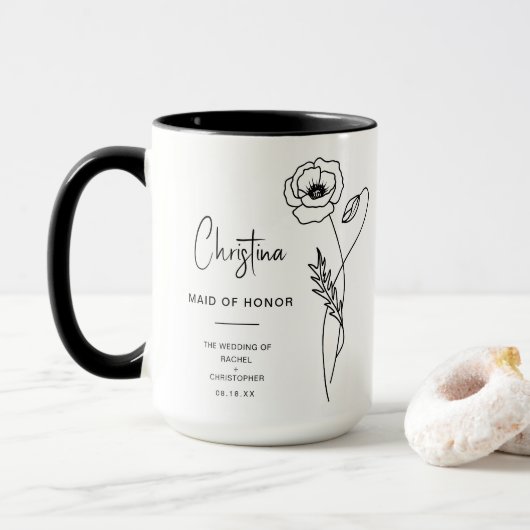 August Maid of Honor | Poppy Birth Flower Mok (Met donut)