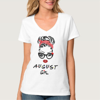 August Meisje Wink Oog Vrouw Gezicht Wink Ogen Lad T-shirt