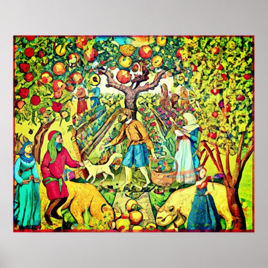 August Naive Folk Art Summer Celebration Poster (Voorkant)