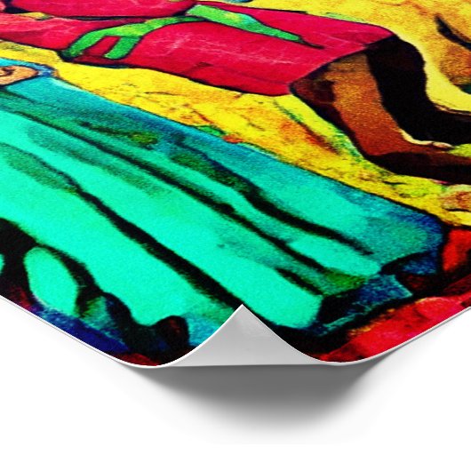 August Naive Folk Art Summer Celebration Poster (Hoek)