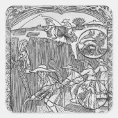 August, oogst, Leo Vierkante Sticker (Voorkant)