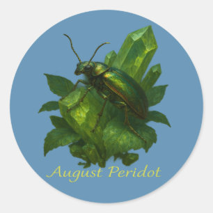 August Peridot – Jewel Beetle & Crystal Ronde Sticker