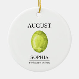 August Peridot Persoonlijke Verjaardag Keramisch Ornament