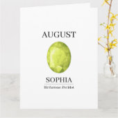 August Peridot Verjaardag Kaart (Gele Bloem)