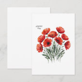 August Poppy Bloom - Gepersonaliseerd verjaardagsc (Voorkant / Achterkant)