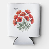 August Poppy Bloom - Gepersonaliseerd verjaardagsc Blikjeskoeler (Voorkant)