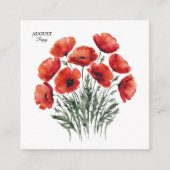 August Poppy Bloom - Gepersonaliseerd verjaardagsc Informatiekaartje (Voorkant)