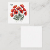 August Poppy Bloom - Gepersonaliseerd verjaardagsc Informatiekaartje (Voorkant / Achterkant)