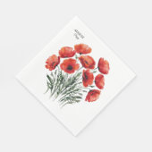 August Poppy Bloom - Gepersonaliseerd verjaardagsc Servet (Hoek)