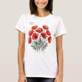 August Poppy Bloom - Gepersonaliseerd verjaardagsc T-shirt (Voorkant)