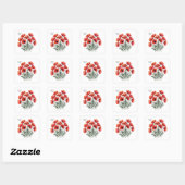 August Poppy Bloom - Gepersonaliseerd verjaardagsc Vierkante Sticker (Vel)