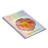 August Poppy Geboorte Bloem Spiraal Notitieboek (Rechterzijde)