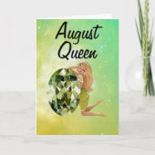 August Queen Verjaardag Kaart (Voorkant)