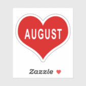 AUGUST Red Love Heart Vinyl Sticker (Vel)
