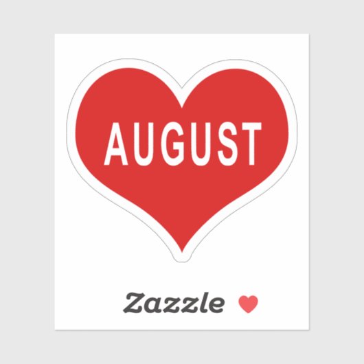 AUGUST Red Love Heart Vinyl Sticker (Vel)
